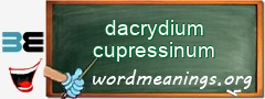 WordMeaning blackboard for dacrydium cupressinum